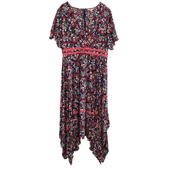 Boden Holly Handkerchief Hem Midi Dress Floral Women’s Plus Size 16 Long - Picture 1 of 10